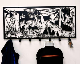 Guernica Metal Wall Art Coat Rack: Pablo Picasso Entryway Decor