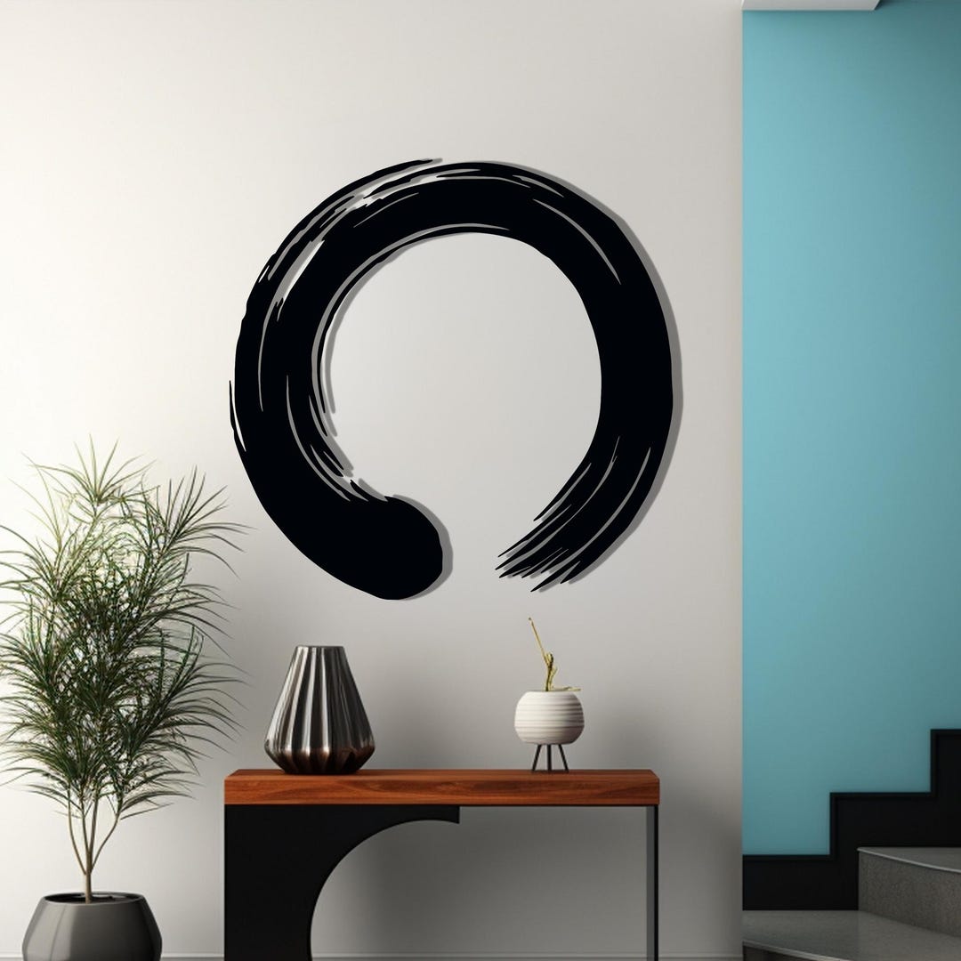 Enso Zen Circle Metal Wall Art: Yoga Home Decor - Etsy