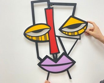 Colorful Picasso Wall Art,Metal Wall decor, Home decor, Metal wall art, Housewarming gift, Home Gift,Birthday Gift, Home Decor, Picasso Art