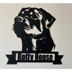 Custom Rottweiler Metal Wall Sign, Personalized Dog Lover Name Sign, Dog Memorial Gift, Rottweiler Decor, Birthday Gift, Rottweiler Wall Art