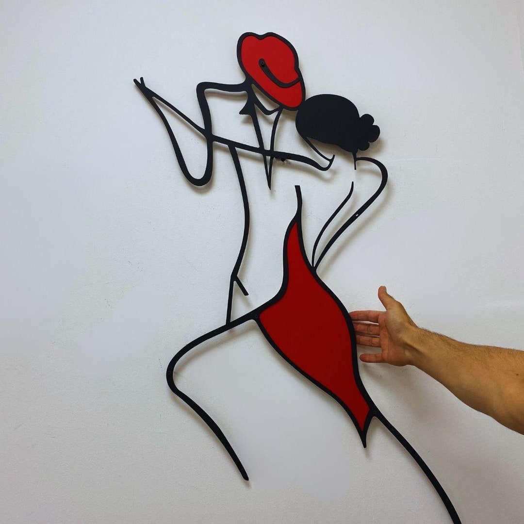 Colorful Dance Metal Wall Art, Dance Line Art, Tango Wall Decor,dancer