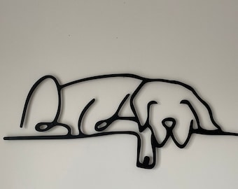 Metal Dog Wall Art: Minimalist One Line Decor