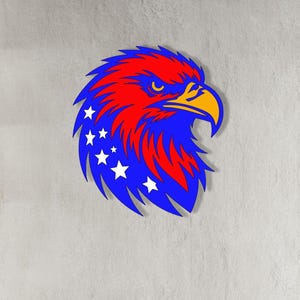 American Eagle Metal Wall Art, American Flag Wall Decor, US Large Metal Eagle Wall Sign, Fourth of July Independence Day Flag,Patriotic Gift