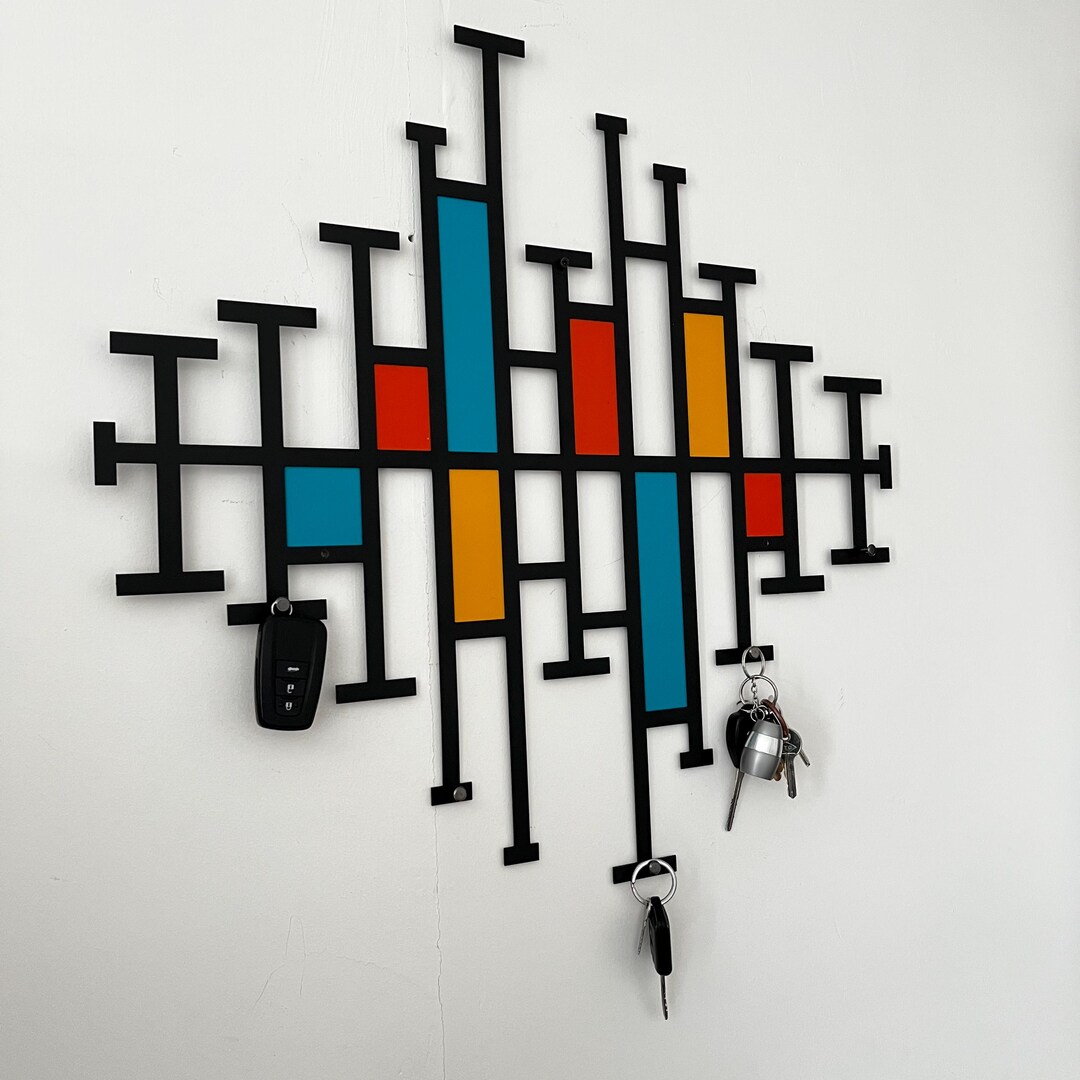 Extra Large Abstract Metal Coat Rack: Modern Wall Decor Hanger - Etsy