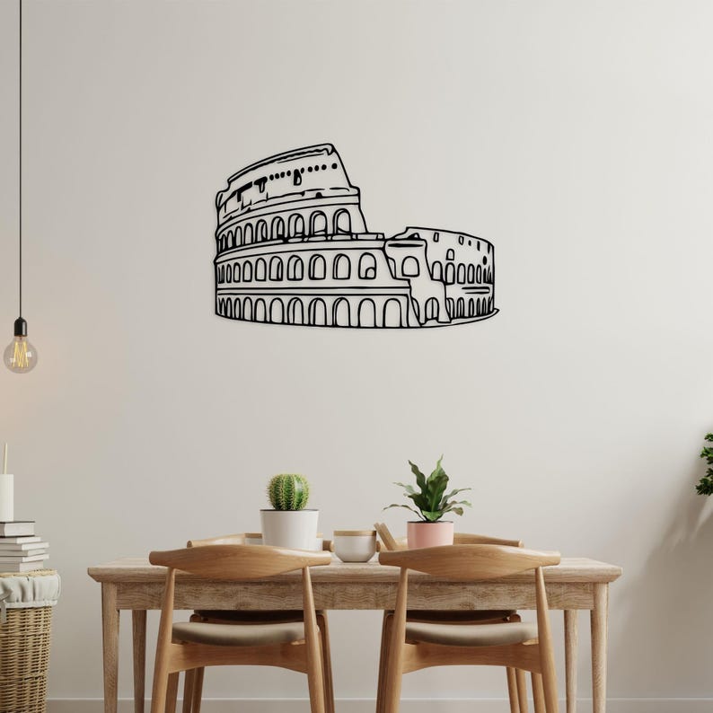 Colosseum Rome Metal Wall Art, Wall Hanging, Housewarming Gift, Wall