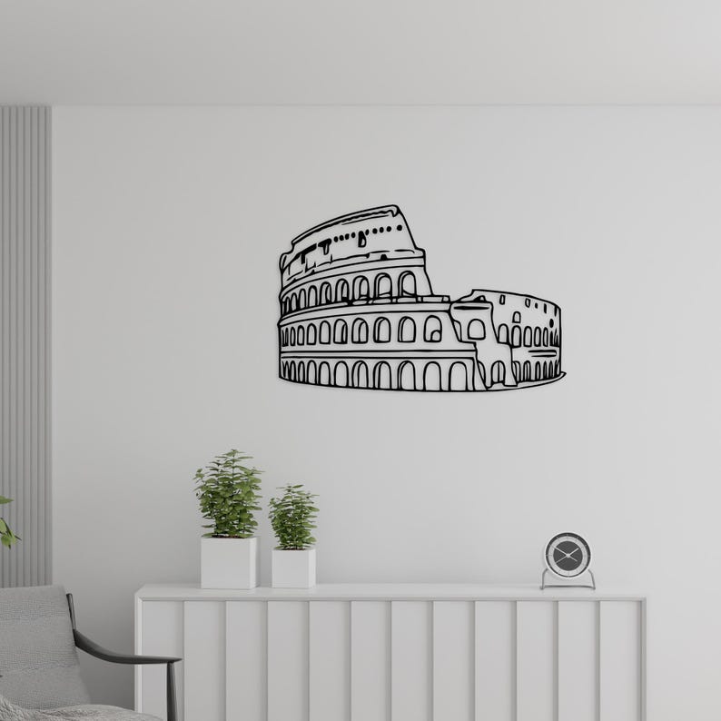 Colosseum Rome Metal Wall Art, Wall Hanging, Housewarming Gift, Wall