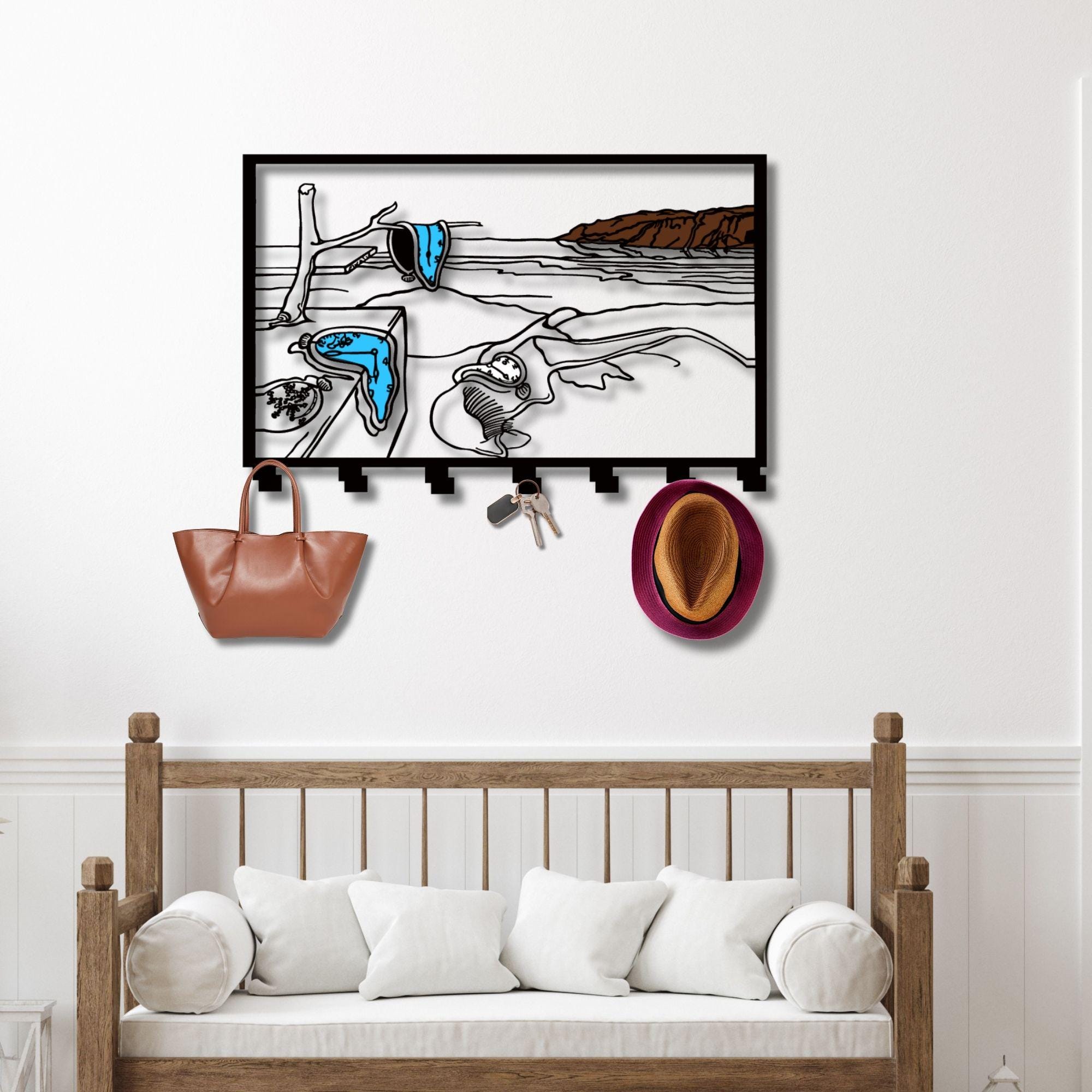 Salvador Dali Melting Clock Metal Coat Rack, Surrealist Key Holder ...