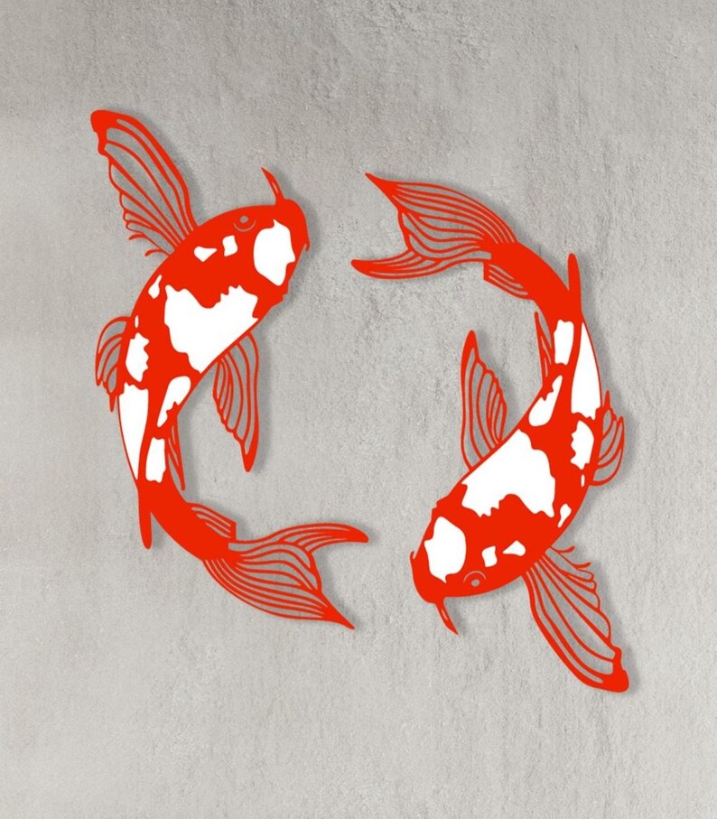 Koi Fish Metal Wall Art: Japanese Feng Shui Decor - Etsy Canada