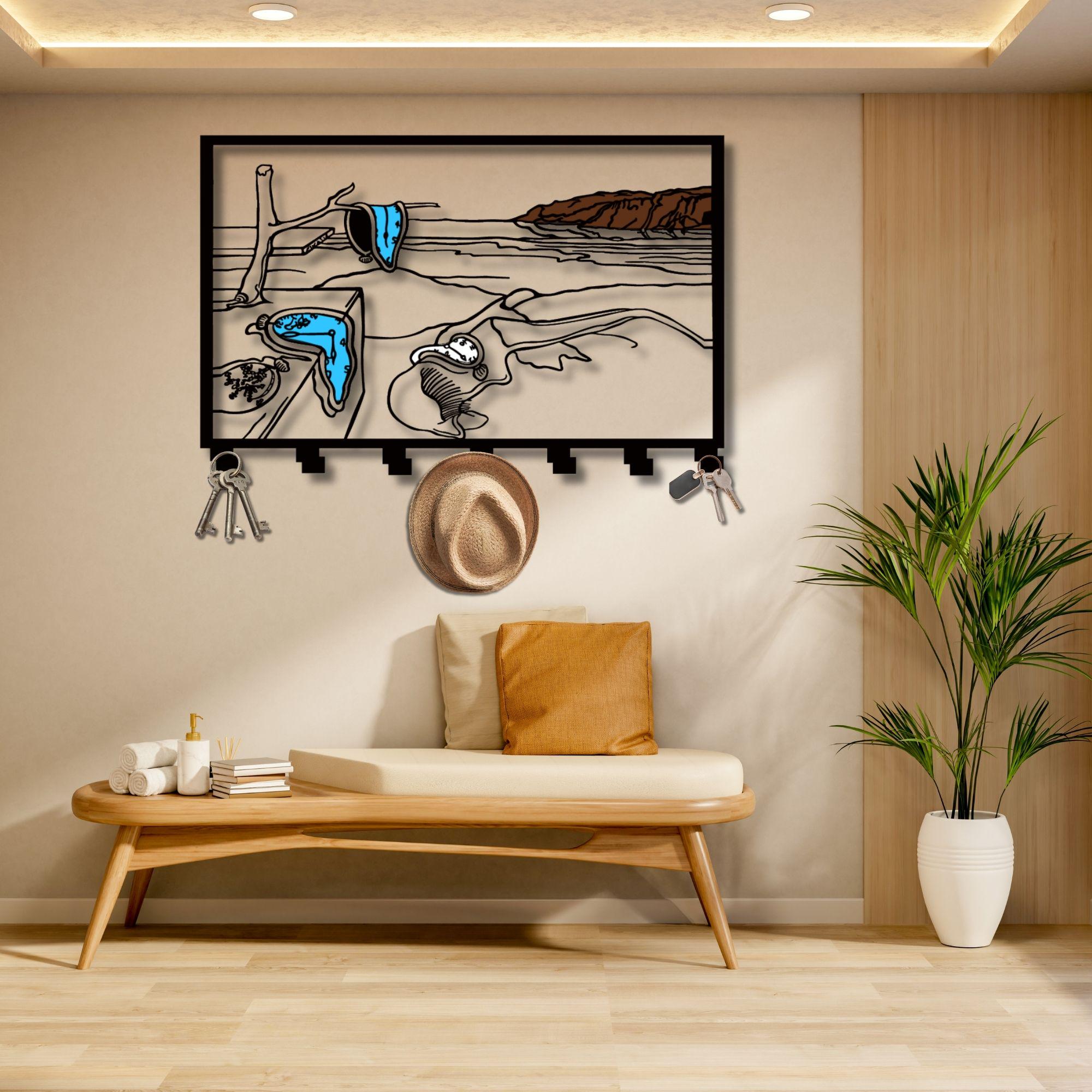 Salvador Dali Melting Clock Metal Coat Rack, Surrealist Key Holder ...