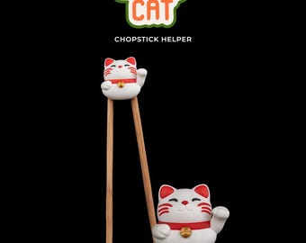 Lucky Cat Chopstick Helper | Maneki-neko Chopstick Helper | 3D Printed | Household | Kitchen Accessories | SUSHI | Asian Cutlery