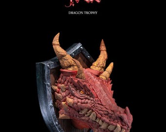 True Dragon Trophy | 3D Printed | High quality | Dragon Trophies Collection | Wall Mounted | Art