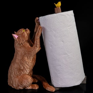 Porta tovaglioli di carta a forma di gatto stravagante | Arredamento moderno per la cucina stampato in 3D | Colore personalizzato | Moderno
