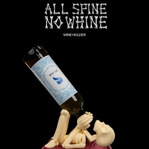 All Spine no Whine Wine Bottle Stand | 3D Printed Bottle Holder | High quality | Customizable color
