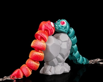 Hiss and Hers – 3D Printed Snake Couple Keychain Set, Cute Valentine’s Gift for Couples & Reptile Lovers