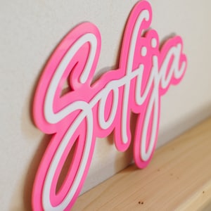 3D Layered name sign, acrylic cut out letters, name cutouts, teenager personalized prenom bois, custom baby name large wall letters