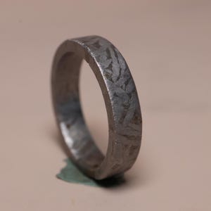 meteorite ring Unique iron meteorite Natural meteorite carving ring(8US)! Custom iron meteorite ring KC1255