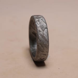 Unique iron meteorite Natural meteorite carving ring! Custom iron meteorite ring KC1159