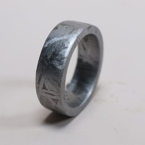 Unique iron meteorite(11 1/2US) Natural meteorite carving ring! Custom iron meteorite ring KC728