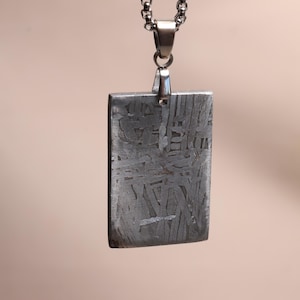 Iron meteorite Natural meteorite carving pendant! Rectangle Meteorite Pendant Necklace KC1187