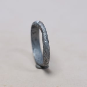 Unique iron meteorite(8 1/2US) Natural meteorite carving ring! Custom iron meteorite ring KC644