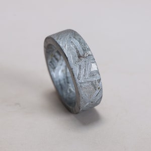 Unique iron meteorite(12US) Natural meteorite carving ring! Custom iron meteorite ring KC663