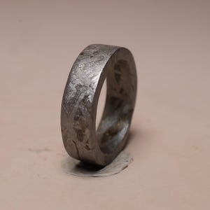Unique iron meteorite Natural meteorite carving ring(8US)! Custom iron meteorite ring KC1196