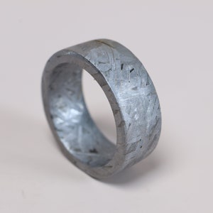 Unique iron meteorite(10 1/2US) Natural meteorite carving ring! Custom iron meteorite ring KC713