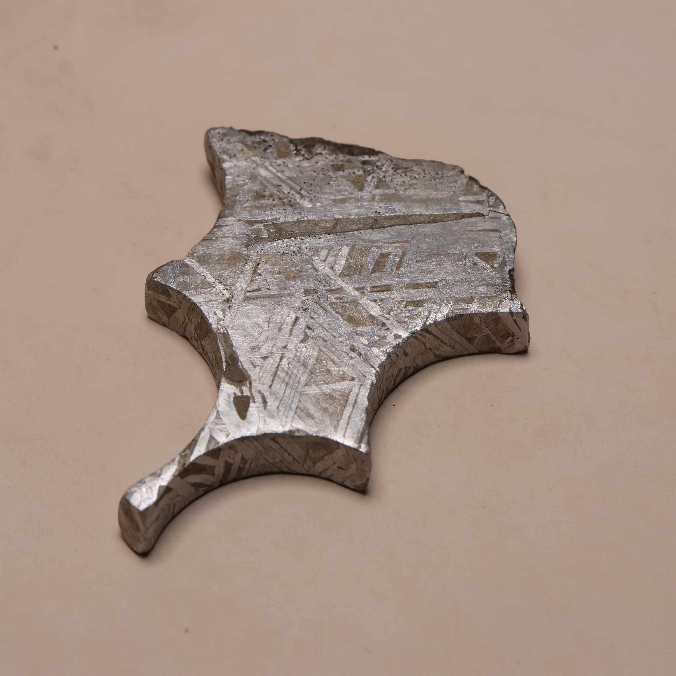 85g ムオニオナルスタ鉄隕石標本: 天然ウェステンデン パターン