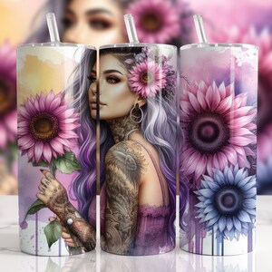 Boho Watercolour 20oz Tumbler Wrap, Sublimation Design Templates, Straight png Digital Download, Skinny Tumbler png, Digital Download