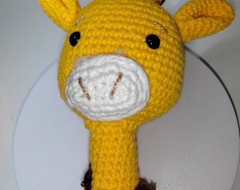 Giraffe Newborn Amigurumi Crochet Toy, Amigurumi Animal, Baby Gift, Gift For Her, Gift For Him, Luxury Gift, Rattle