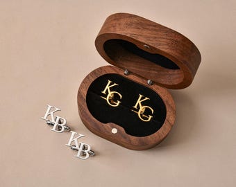 Groomsmen Gifts, Groomsmen Cufflinks, Personalized Initial Cufflinks for Groomsmen, Best Man Gift, Groomsmen Proposal Gift,Wedding Cufflinks