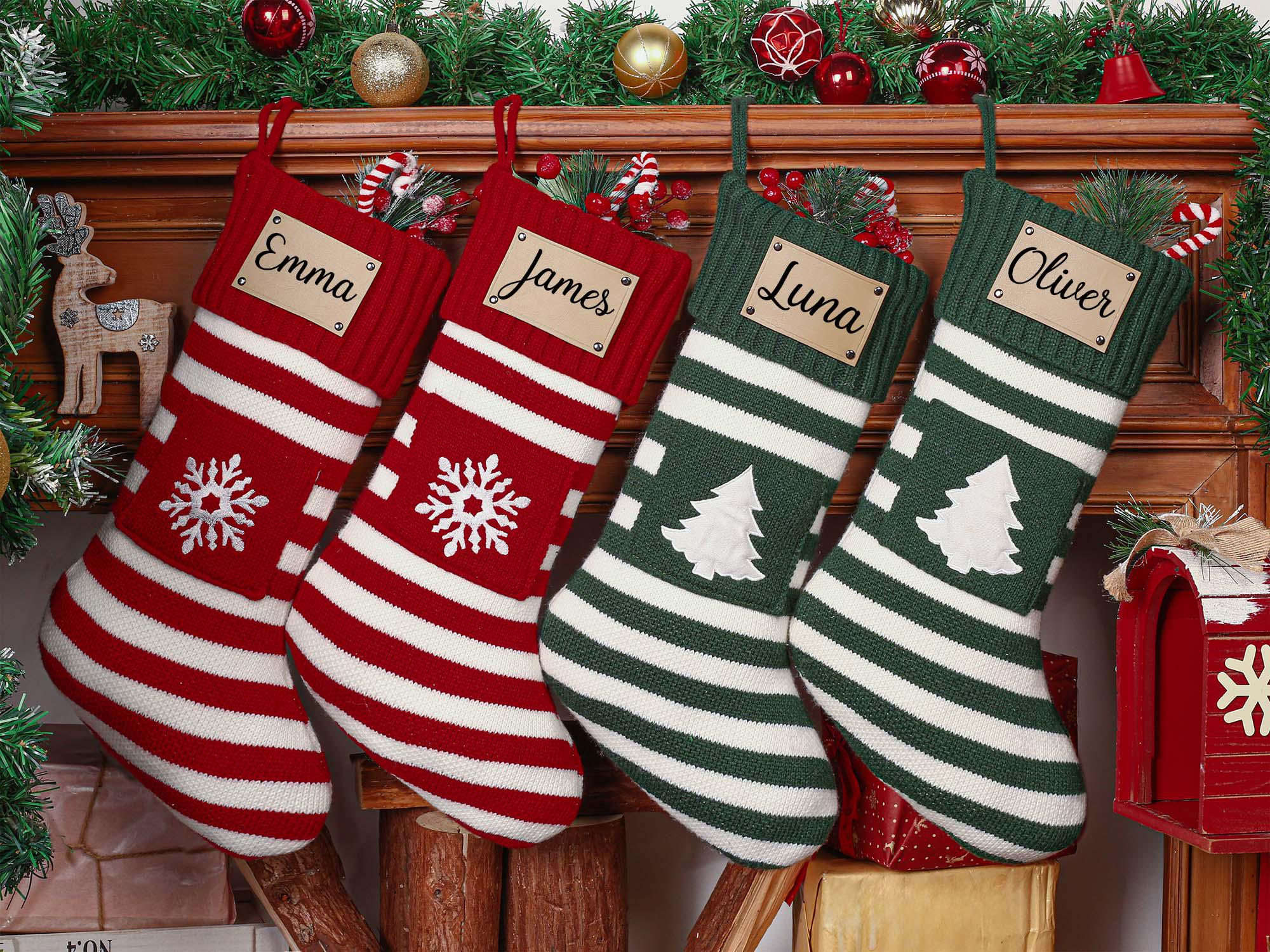 Personalized Family Christmas Stockings, Personalized Pet Paw stockings, Knitted Stockings, Dog Paw Stockings, Cat Stocking, Christmas Gift