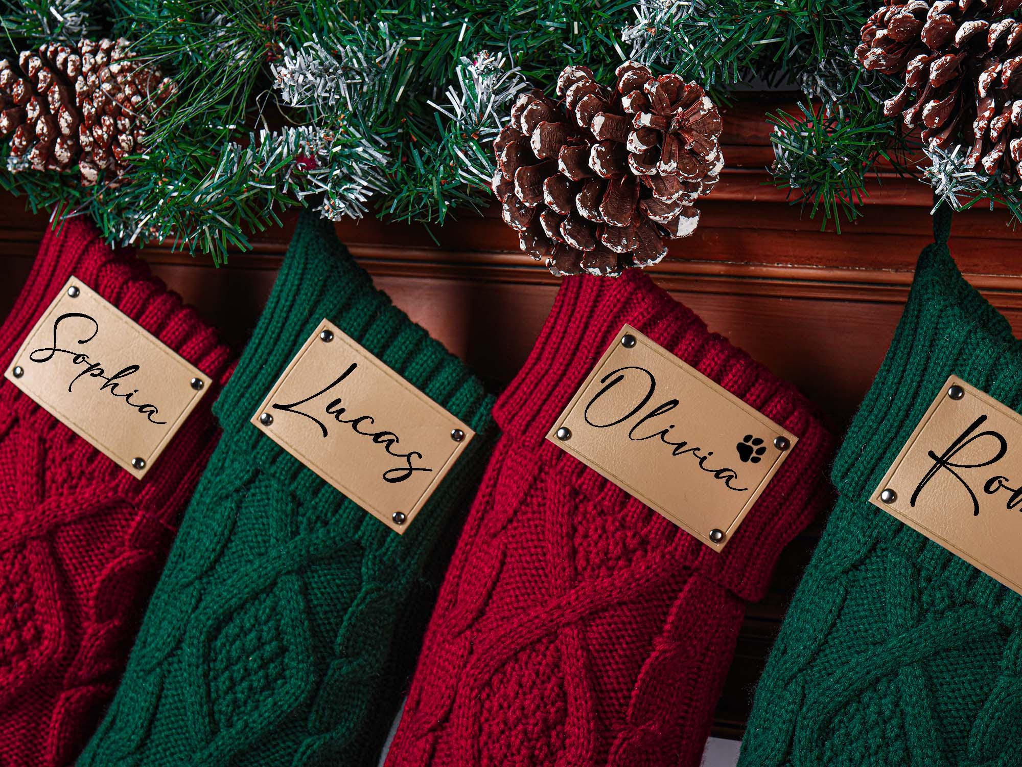 BCLONG 18" Large Size Cable Knit Knitted Christmas Xmas Stockings Stocking Decorations Ivory White