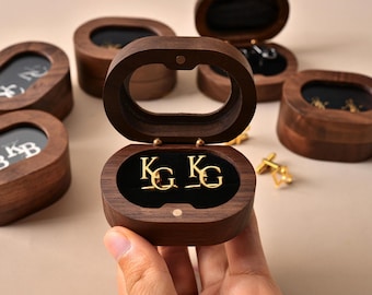 Personalized Groomsmen Cufflinks, Groomsmen Gifts, Custom Initial Cufflinks for Groomsmen,Best Man Proposal Gift,Wedding Cufflinks for Groom