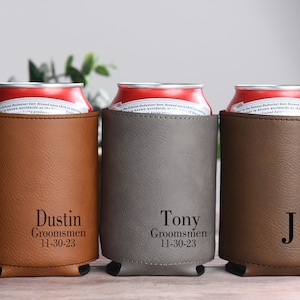 Groomsmen Can Cooler Holder, Groomsmen Gifts Personalized, Engraved Can Cooler, Beer Can Holder, Groomsmen Proposal, Groomsman Gift Ideas