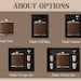 May include: Five different options for a brown leather flask set. The first option is a flask only. The second option is a flask with a gift box. The third option is a flask with a funnel. The fourth option is a flask with two cups. The fifth option is a flask with four cups.