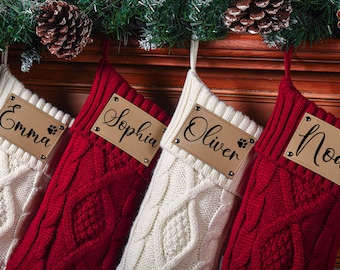 Personalized Family Christmas Stockings, 2026 Christmas Stockings, Knitted Stockings With Name, Holiday Stockings Decor, Christmas Gift