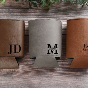 Groomsmen Can Cooler Holder, Groomsmen Gifts Personalized, Engraved Can Cooler, Beer Can Holder, Groomsmen Proposal, Groomsman Gift Ideas