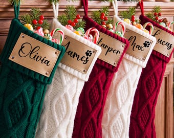 Personalized Family Christmas Stockings, 2026 Family Stockings With Name, Knitted Stockings, Holiday Stockings, Dog Stockings,Christmas Gift