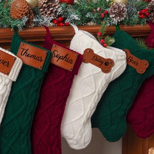 Bas de Noël familiaux personnalisés, 2025 bas de famille avec nom, bas tricotés, bas de vacances, bas pour chiens, cadeau de vacances