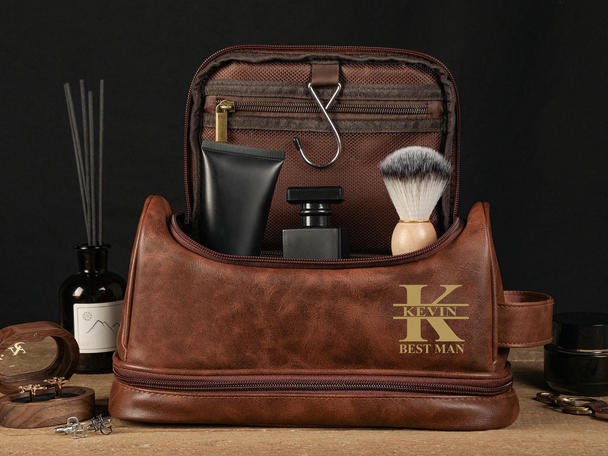 Personalized Men's Toiletry Bag, Groomsmen Gifts, Custom Groomsmen Dopp Kit Personalized Men's Toiletry Bag, Groomsmen Gifts, Custom Groomsmen Dopp Kit