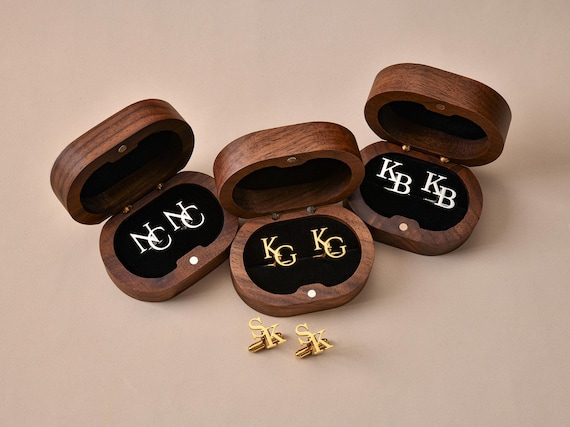 Custom Groomsmen Cufflinks, Groomsmen Gifts, Personalized Initial Cufflinks for Men, Best Man Gifts, Groomsmen Proposal, Cufflinks for Groom