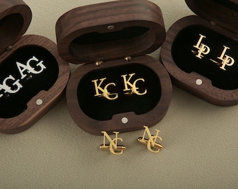 Gemelos personalizados para padrinos de boda, gemelos con iniciales personalizadas, regalos para padrinos de boda, propuesta de matrimonio, regalo para padrinos de boda, gemelos de boda para novios.