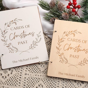 Personalisierter Weihnachtskartenhalter, Karten vergangener Weihnachten, Andenken-Feiertagskartenaufbewahrung, kundenspezifisches Weihnachtsgedächtnisbuch, Familienalbum-Geschenke