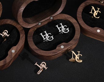 Custom Initial Cufflinks,Personalized Cufflinks For Groomsmen,Groomsmen Gifts,Groomsmen Proposal,Cufflinks For Best Man,Wedding Cufflinks