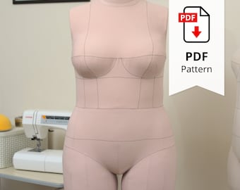 Dress Form Cover Sewing Pattern: Size 16 (Digital Download, PDF Pattern, A4/US Letter Format)