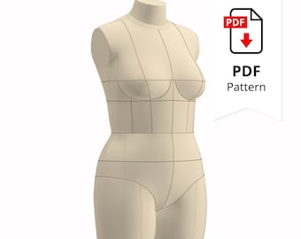 Dress Form Cover Sewing Pattern: Size 14 (Digital Download, PDF Instructions)