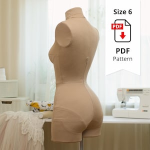 COVER. Sewing Pattern for Elastic Cover for Corset Dress Form Size 6