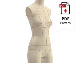 Dress Form Cover Sewing Pattern: Size 0 (Digital Download, PDF Instructions)