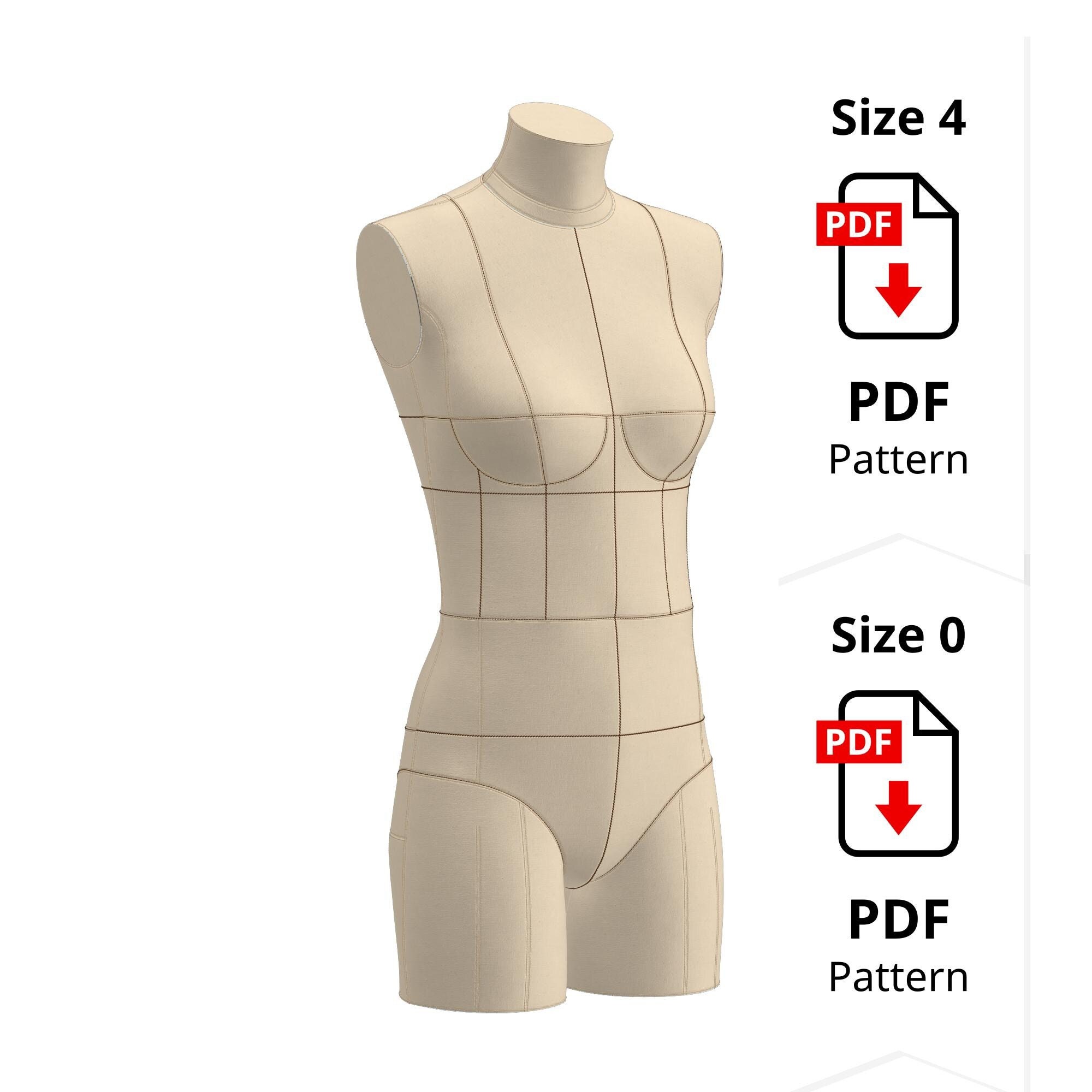 Dress Form Cover Sewing Pattern: Non-standard Size 4-0 (PDF Pattern - Etsy